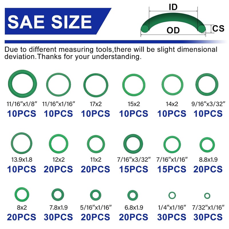 BUSY-CORNER 612 Pcs Automotive AC O Rings Kit, SAE& Metric Air Conditioning O Rings Assortment for Car A/C Compressor and Professional Plumbing Faucet Seal Repair with 4PCS O-Ring Picks - Image 3